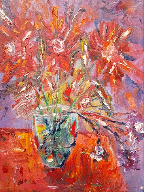 malerei vase mit blumen